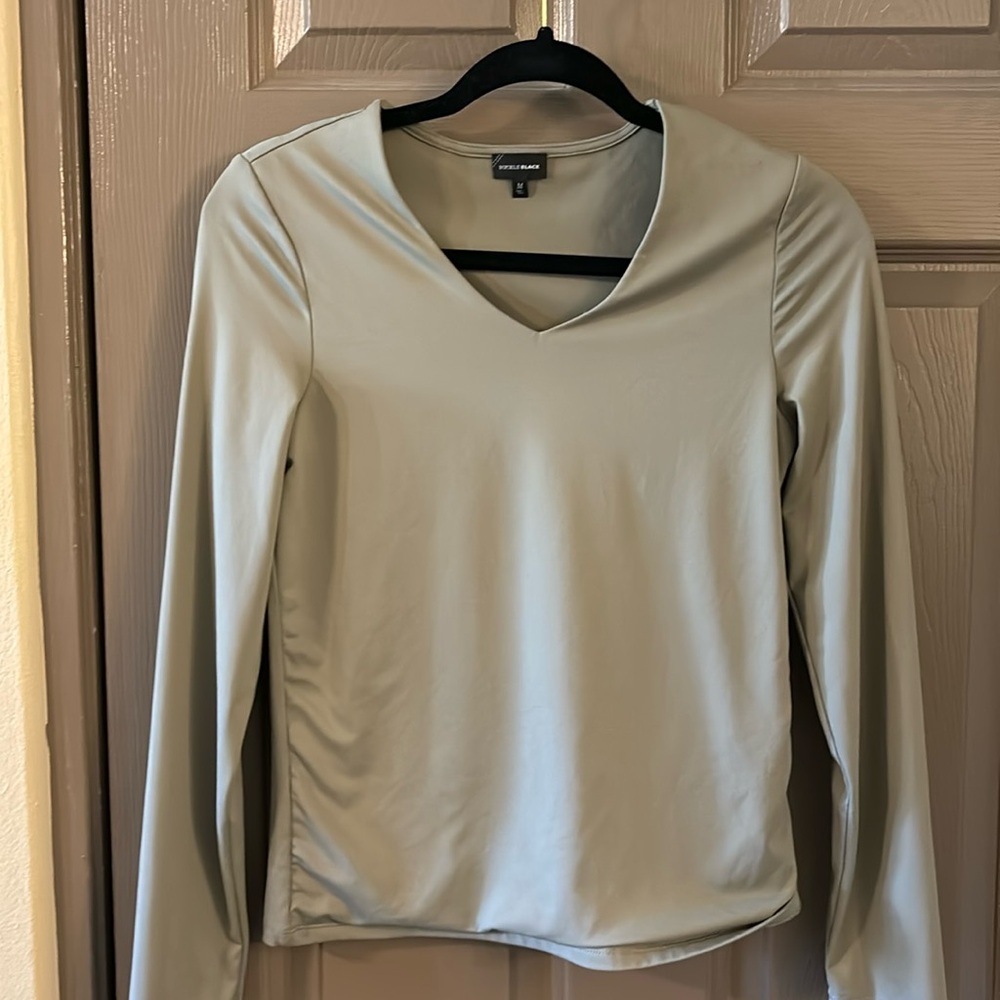 Long sleeve olive green sculpting shirt